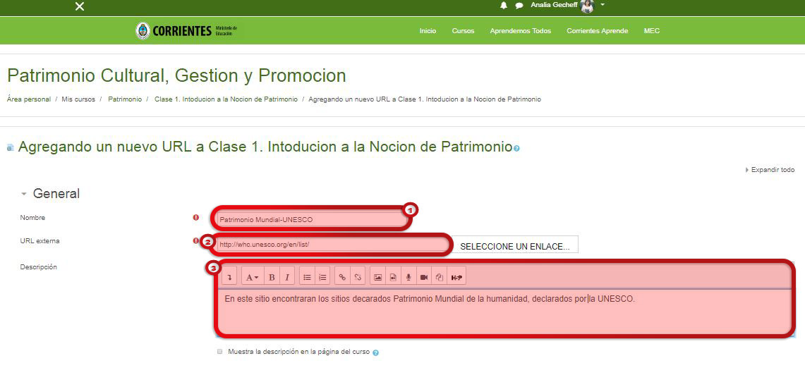 url completa