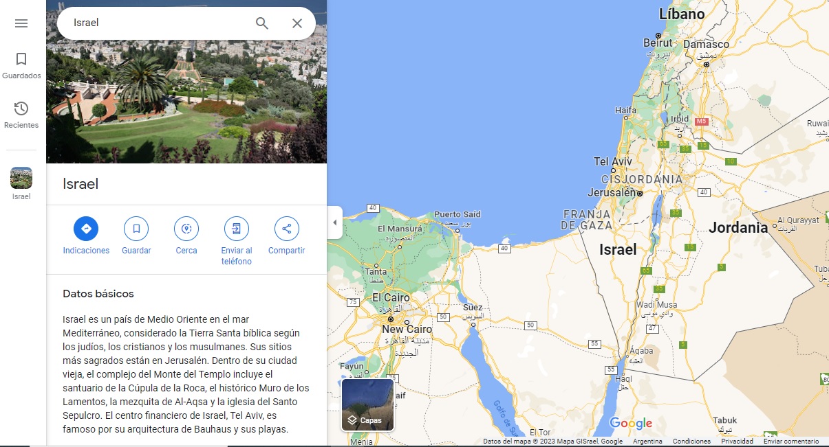 Mapa Israel