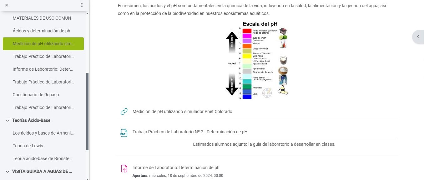 pagina de aula virtual